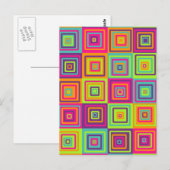 Farbenfrohe geometrische Quadrate Postkarte (Vorne/Hinten)