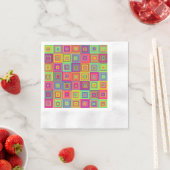 Farbenfrohe geometrische Quadrate Serviette (Beispiel)