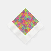 Farbenfrohe geometrische Quadrate Serviette (Ecke)
