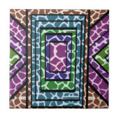 Farbenfrohe geometrische Regenbogen-Giraffe Tierdr Fliese (Vorderseite)