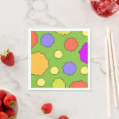 Farbenfrohe geometrische Retro Funky Circles Napki Serviette (Beispiel)
