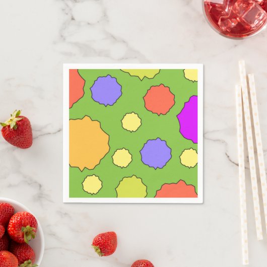Farbenfrohe geometrische Retro Funky Circles Napki Serviette (Beispiel)