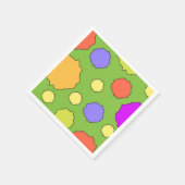 Farbenfrohe geometrische Retro Funky Circles Napki Serviette (Ecke)