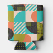 Farbenfrohe geometrische, skandinavische Muster. Dosenkühler (Rückseite)