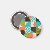 Farbenfrohe geometrische, skandinavische Muster. Magnet (Vorderseite/Rückseite)