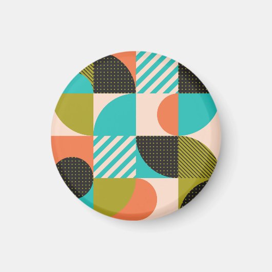 Farbenfrohe geometrische, skandinavische Muster. Magnet (Vorne)