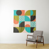 Farbenfrohe geometrische, skandinavische Muster. Wandteppich (Beispiel (Horizontal))