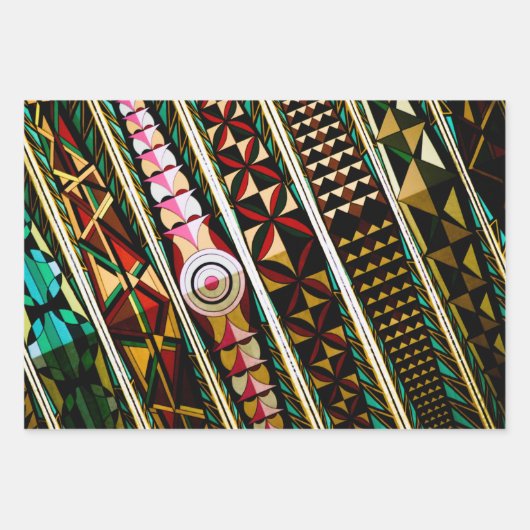 Farbenfrohe geometrische spanische Architektur Geschenkpapier Set (Vorderseite 3)