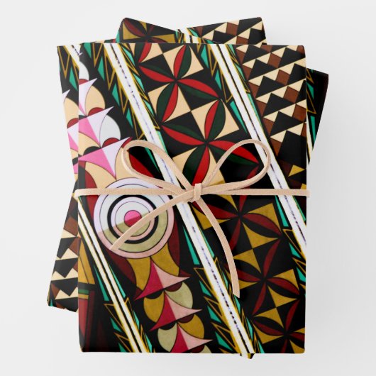 Farbenfrohe geometrische spanische Architektur Geschenkpapier Set (Beispiel)