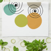 Farbenfrohe geometrische Spiralen Mitte des Jahrhu Geschirrtuch (Gefaltet)