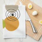 Farbenfrohe geometrische Spiralen Mitte des Jahrhu Geschirrtuch (Viertel Falte)