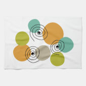 Farbenfrohe geometrische Spiralen Mitte des Jahrhu Geschirrtuch (Horizontal)