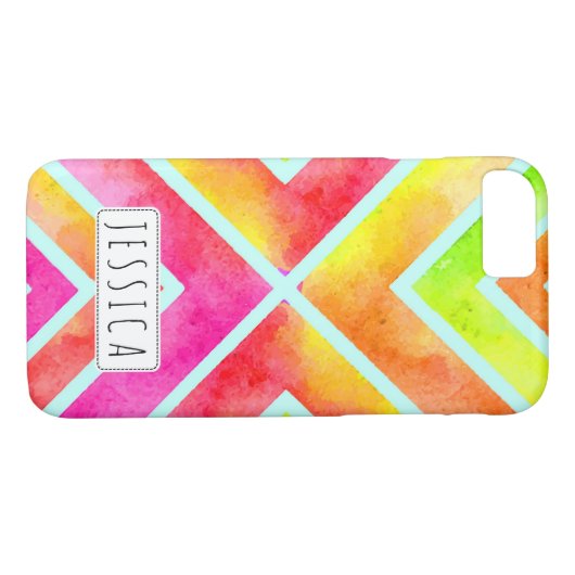 Farbenfrohe geometrische Streifen Case-Mate iPhone Hülle (Rückseite (Horizontal))