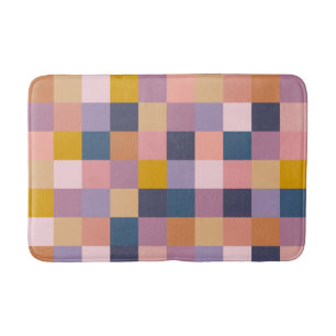 Farbenfrohe geometrische Tafel mit Lila Erde Badematte