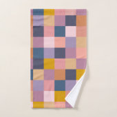 Farbenfrohe geometrische Tafel mit Lila Erde Badhandtuch Set (Handtuch)