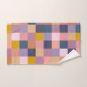 Farbenfrohe geometrische Tafel mit Lila Erde Badhandtuch Set (Handtuch)