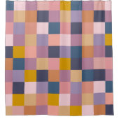 Farbenfrohe geometrische Tafel mit Lila Erde Duschvorhang (Vorderseite)