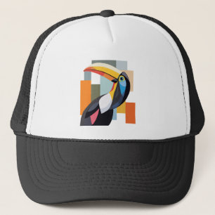Farbenfrohe geometrische Toucan Bird Truckerkappe