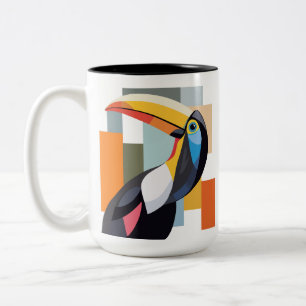 Farbenfrohe geometrische Toucan Bird Zweifarbige Tasse