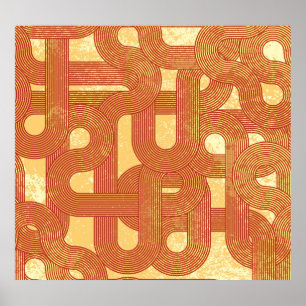 Farbenfrohe geometrische Vintage Abstrakt. Poster