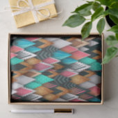 Farbenfrohe geometrische Weihnachtsbaume im Evergr Seidenpapier (Geschenk)