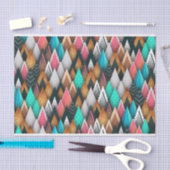 Farbenfrohe geometrische Weihnachtsbaume im Evergr Seidenpapier (Handwerk)