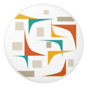 Farbenfrohe geometrische Winkel Mitte des Jahrhund Keramikknauf (Vorderseite)