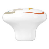 Farbenfrohe geometrische Winkel Mitte des Jahrhund Keramikknauf (Seitenansicht)