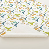 Farbenfrohe geometrische Winkel Mitte des Jahrhund Sherpadecke (3/4)