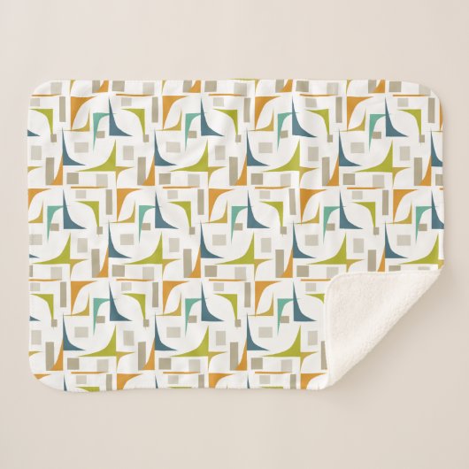 Farbenfrohe geometrische Winkel Mitte des Jahrhund Sherpadecke (Vorderseite (Horizontal))