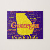 Farbenfrohe georgische Staatsstolz-Karte Silhouett Puzzle (Horizontal)