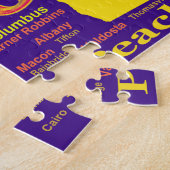 Farbenfrohe georgische Staatsstolz-Karte Silhouett Puzzle (Seite)