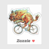 Farbenfrohe Gepunktete Hyena Reiten Aufkleber (Blatt)