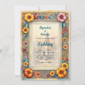 Farbenfrohe Gerahmte Kapelle Mexikanische Hochzeit Einladung (Vorderseite)