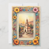 Farbenfrohe Gerahmte Kapelle Mexikanische Hochzeit Einladung (Rückseite)