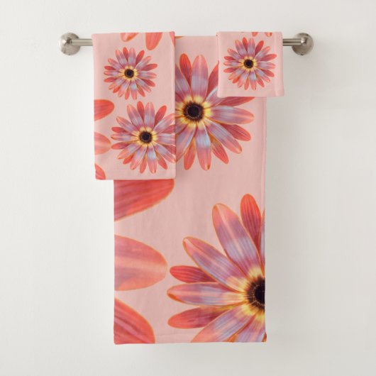 Farbenfrohe Gerbera Daisy Blumenhandtuch Badhandtuch Set (Insitu)