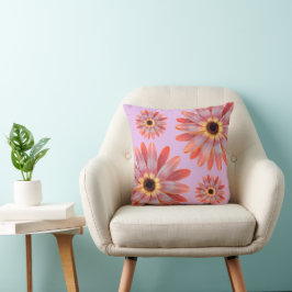 Farbenfrohe Gerbera Daisy Floral Throw Kissen