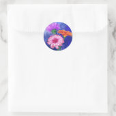 Farbenfrohe Gerberas-Geschenksticker Runder Aufkleber (Tasche)