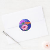 Farbenfrohe Gerberas-Geschenksticker Runder Aufkleber (Umschlag)