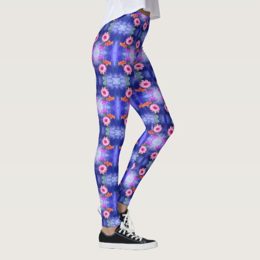 Farbenfrohe Gerberas Leggings (Rechts)