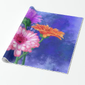 Farbenfrohe Gerberas Wrapping Paper-Blume Geschenkpapier (Ungerollt)