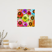Farbenfrohe Gerberer Blume Blumendesign Poster (Küche)