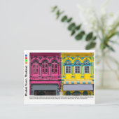 Farbenfrohe Geschäfte an der Phang Nga Road, Old P Postkarte (Stehend Vorderseite)