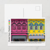 Farbenfrohe Geschäfte an der Phang Nga Road, Old P Postkarte (Vorne/Hinten)