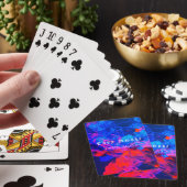 Farbenfrohe Geschäfte mit Rauchwanne Spielkarten (In Situ)