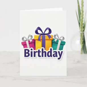 Farbenfrohe Geschenkboxen Geburtstagskarte Karte