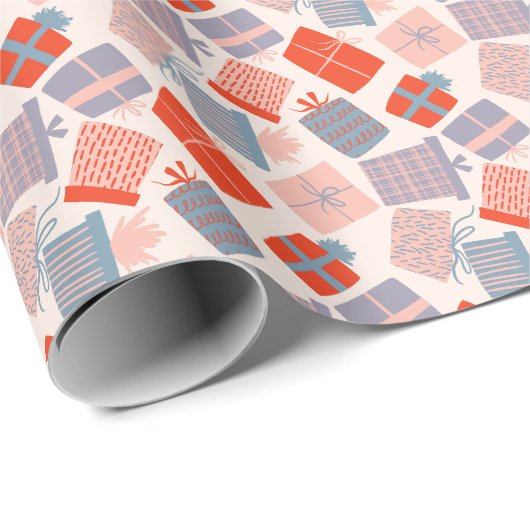 Farbenfrohe Geschenkboxen Muster Geschenkpapier (Rolleneckpunkt)