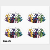 Farbenfrohe Geschenke | Anpassen Ovaler Aufkleber (Blatt)