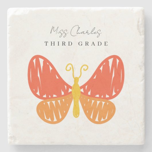 Farbenfrohe Geschenke für moderne Niedlich Teacher Steinuntersetzer (Vorderseite)