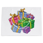 Farbenfrohe Geschenke Große Geschenktüte (Vorderseite)